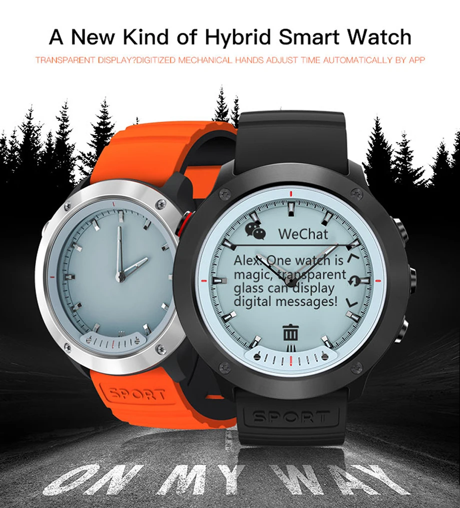 

Smart watch M5 Transparent Screen IP68 Waterproof Luminous hands Heart Rate Monitor Stainless Steel Bezel sport men Smartwatch