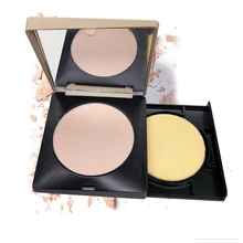 Масло-контроль стойкая осветляющая кожа цвет скрывает поры покрытие дефекты макияж порошок с пудрой слойка тонкий прессованный порошок