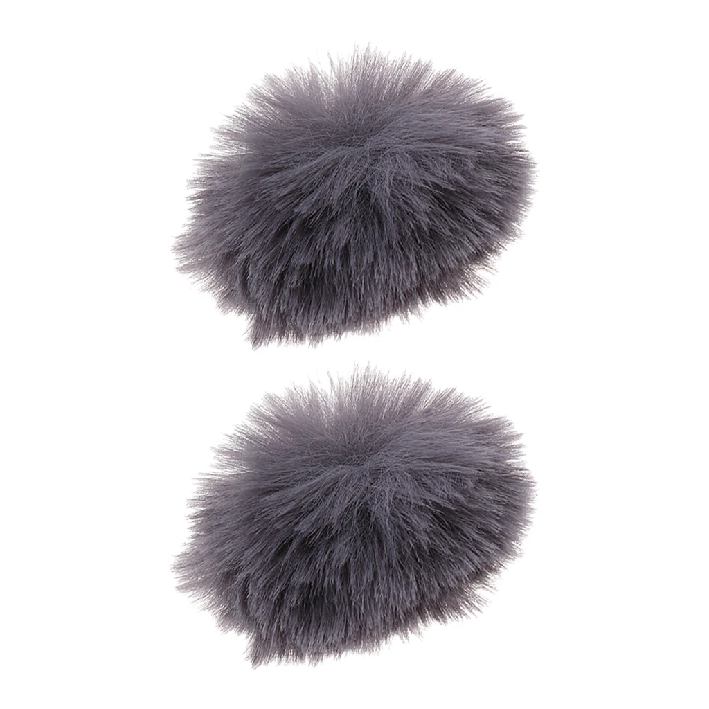 2x Gray Microphone Windscreen Windshield Muff Reduce Wind Noise Mic Cover