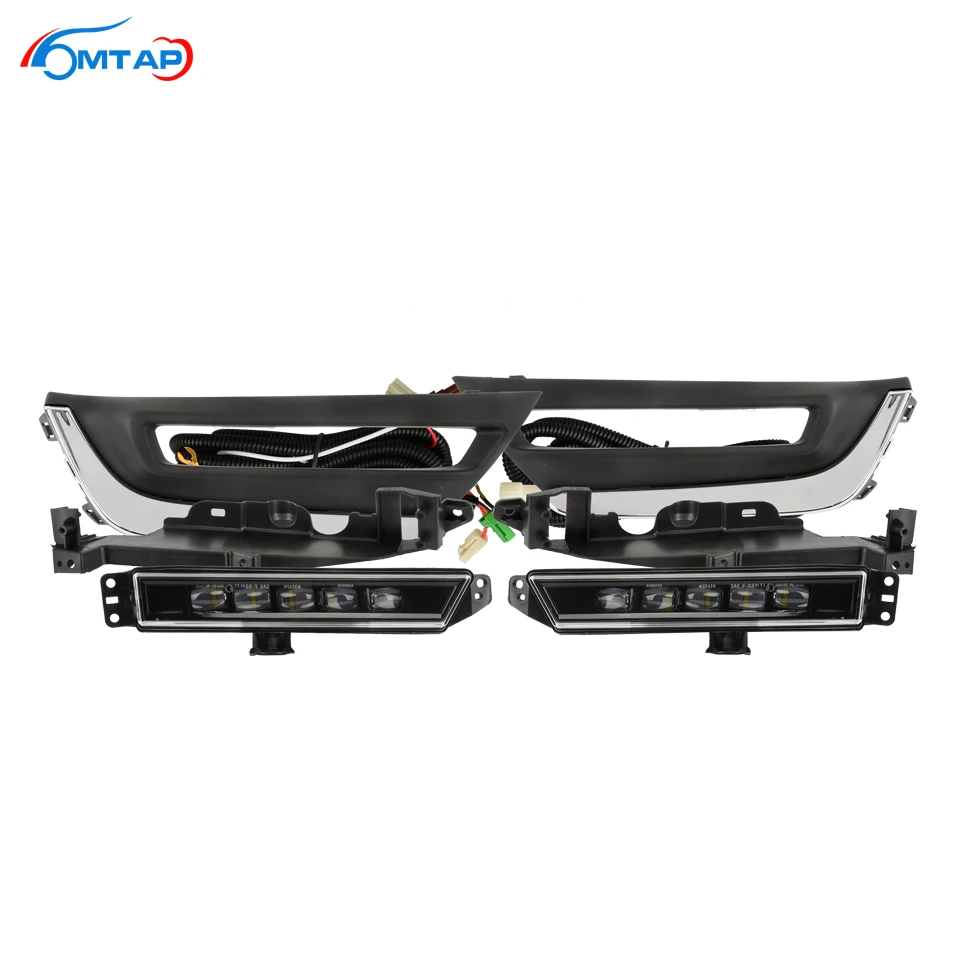 

MTAP Front Bumper LED Fog Lamp Daytime Running Light Upgrade Modification Set Kit For HONDA CRV 2017 2018 2019 2020 White Color