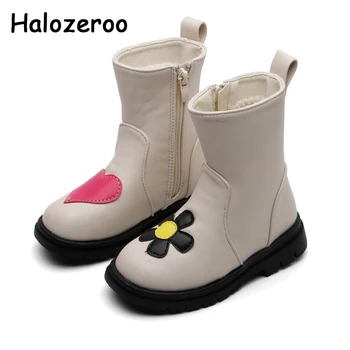 

Kids Boots Children Shoes Baby Girls Motorcycle Ankle Boots Fashion Dress Shoes Brand Heart Boots Pu Leaher Sweet Boots Autumn
