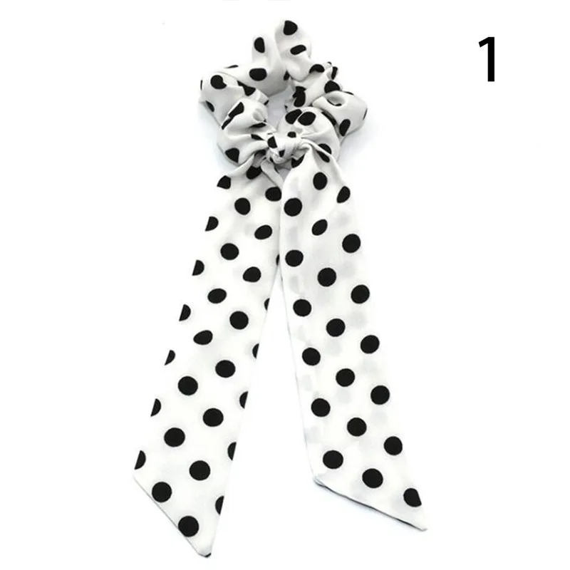 Мода леопард Луна маленькие точки печати резинки шифон упругий лук для волос шарф для женщин девочек милые аксессуары для волос головной убор - Цвет: Hot Sale-1