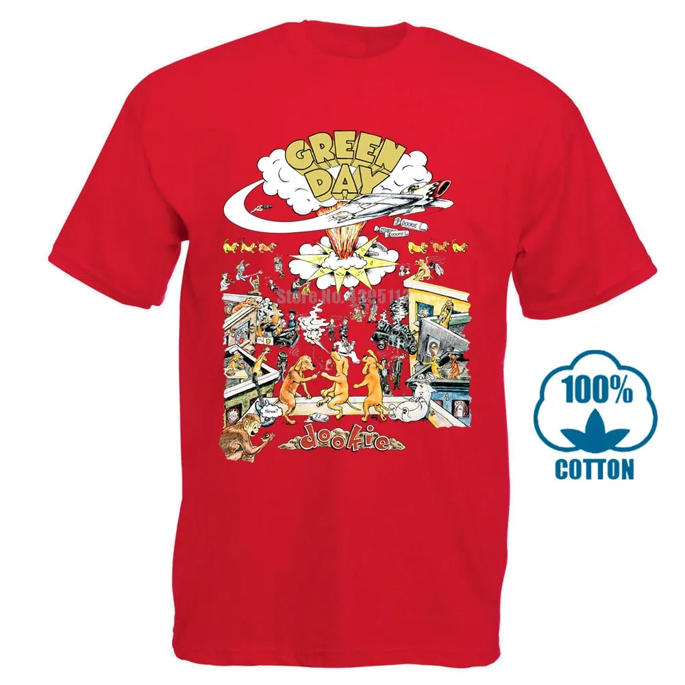 Зеленый День специальное издание мужская футболка 1994 Тур Dookie тур, который качал - Цвет: Красный
