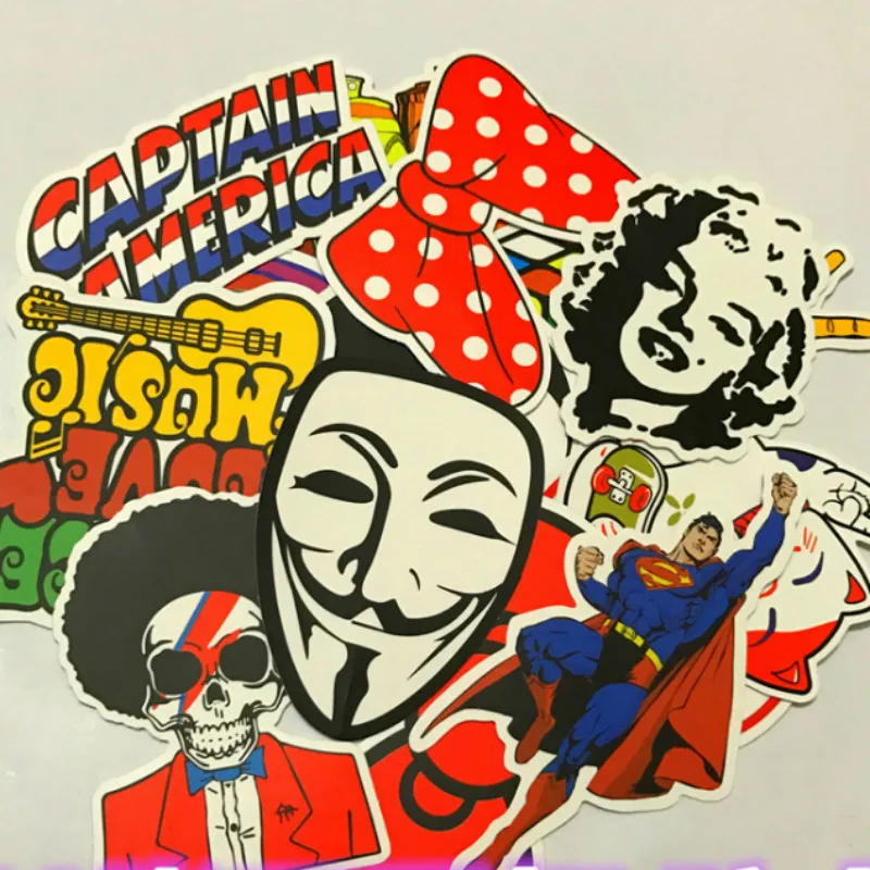 

Stickers Latest 50Pcs/Lot Mixed Cartoon Toy Cute Stickers Handsome Waterproof Explosion Cartoon Doodle Trolley Case TZ026C