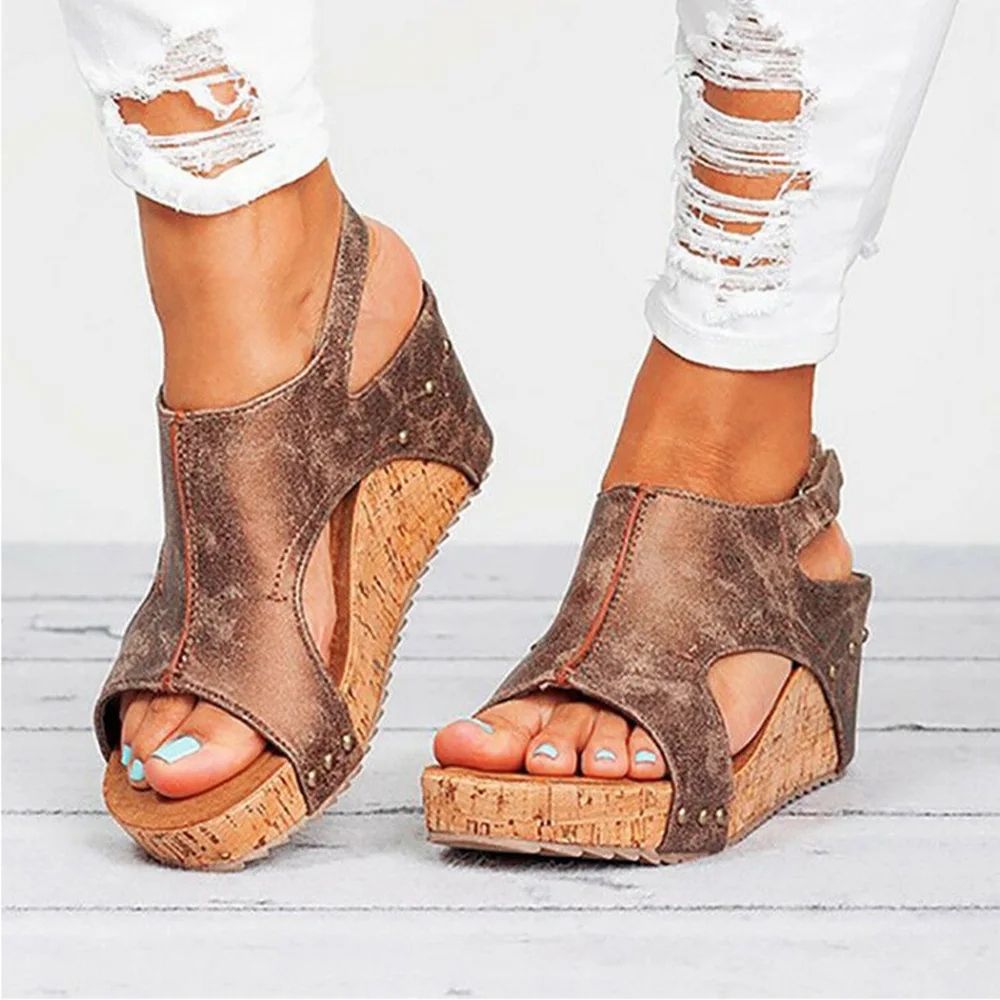 

Woman Shoes 2020 Summer Wedges Open Toe Ladies Sandals Gold Platform Woman Sandals High Heel Shoes Chaussures Femme Size Plus 43