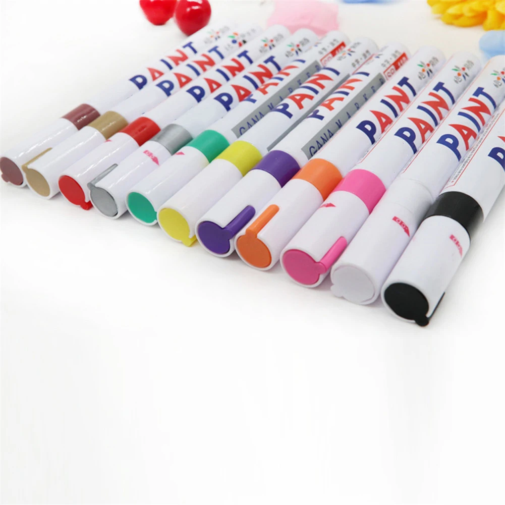 Car Wheel Tire Oily Paint Pen Painting Mark Pen Body Compound Auto Rubber Tyre Tread Permanent Paint Marker Touch Up Care
