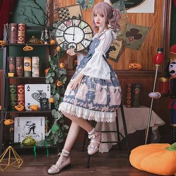 

2020 Summer New Original Lolita Dresses Lovely Girl Fairy Tale Alice Loose Maid Role Play Uniform Sweet Cosplay Women's Clothes