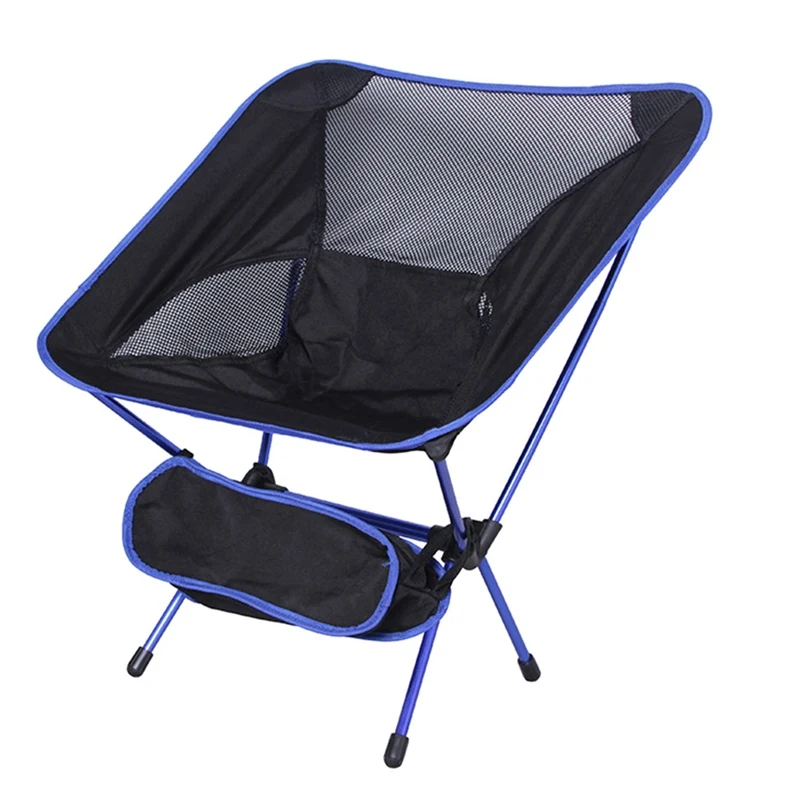 Portable Collapsible Moon Chair Fishing Camping BBQ Stool Folding Extended Hiking Seat Garden Ultralight Office Home Furniture - Цвет: BL