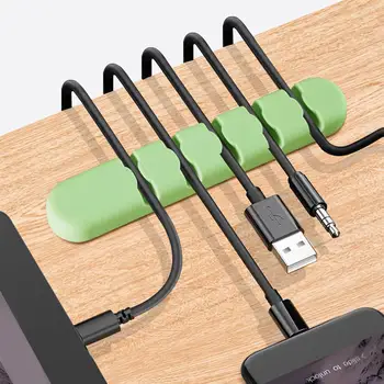 

Cable Holder Cable Organizer Earphone Cable Winder Organizer Flexible USB Winder Management Clips Holder For Cable Headset