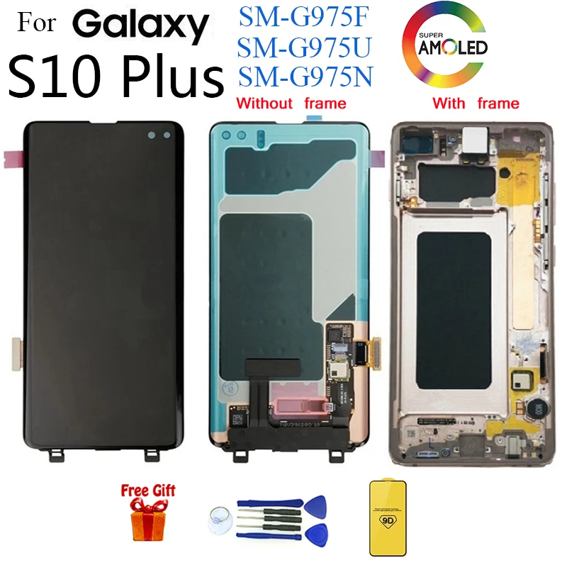 AMOLED ЖК-дисплей для SAMSUNG Galaxy S10 Plus ЖК-дисплей G9750 сенсорный экран дигитайзер G975F G975 ЖК-сборка