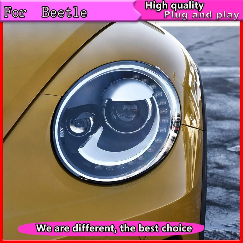 Автостайлинг для Volkswagen Beetle фары 2013 2014-17 светодиодный ные DRL Биксеноновые линзы