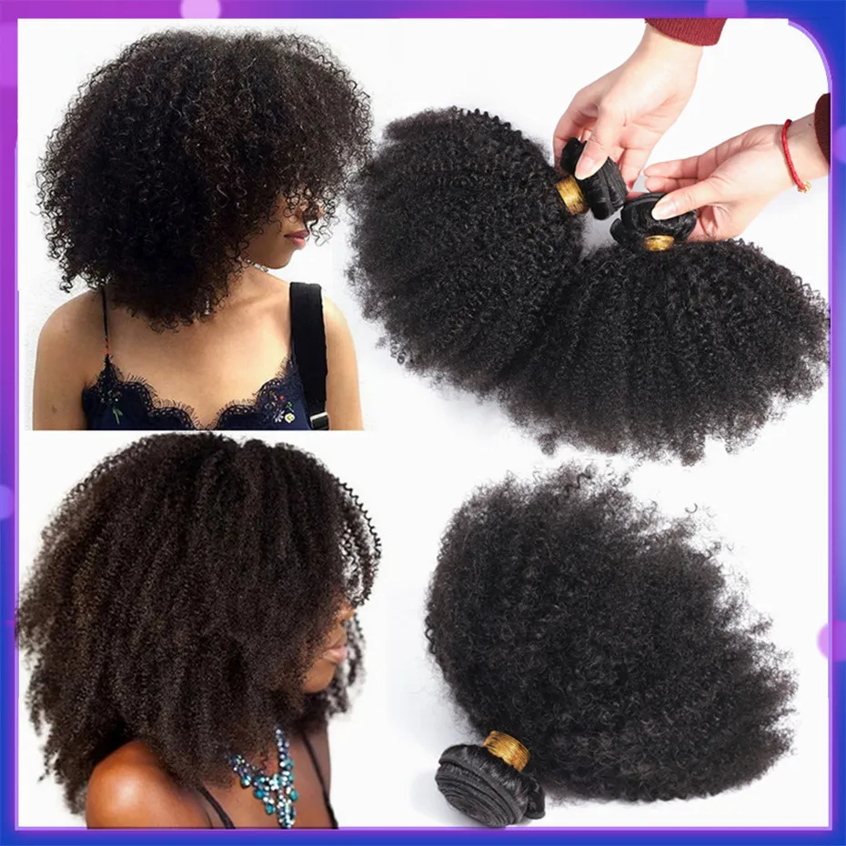 Bling Hair Brazilian Afro Kinky Curly Hair Weave Bundles 100 Remy