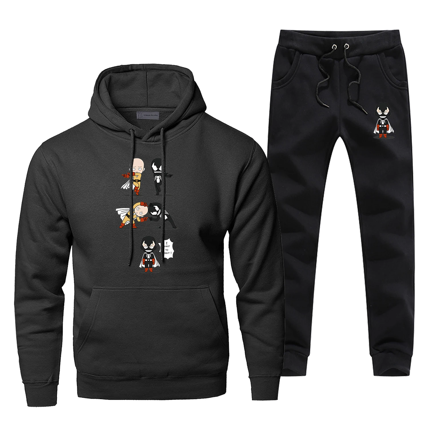 

One Punch Man Venom Edward Hoodie Pants Set Men Sweatshirt Male Hoodies Sweatshirts Mens Sets Two Piece Pant Pullover Hoody Coat