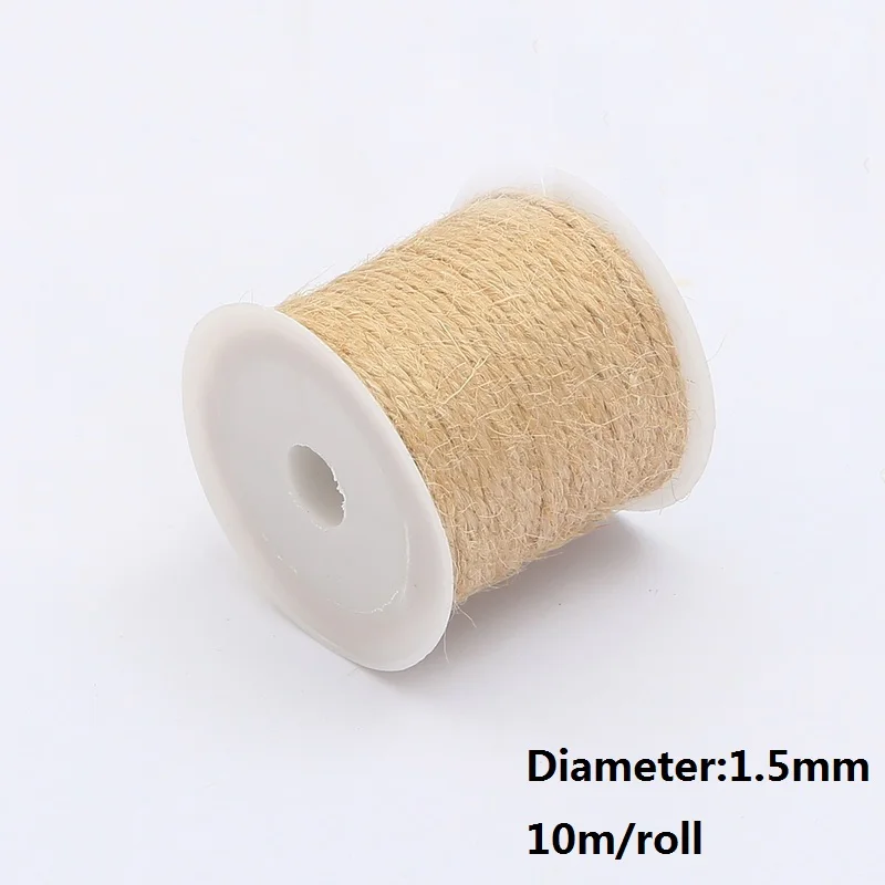 5-15m/roll Natural Jute Twine Burlap String Hemp Rope Party Wedding Gift Wrapping Cords Thread DIY Florists Craft Decoration 
