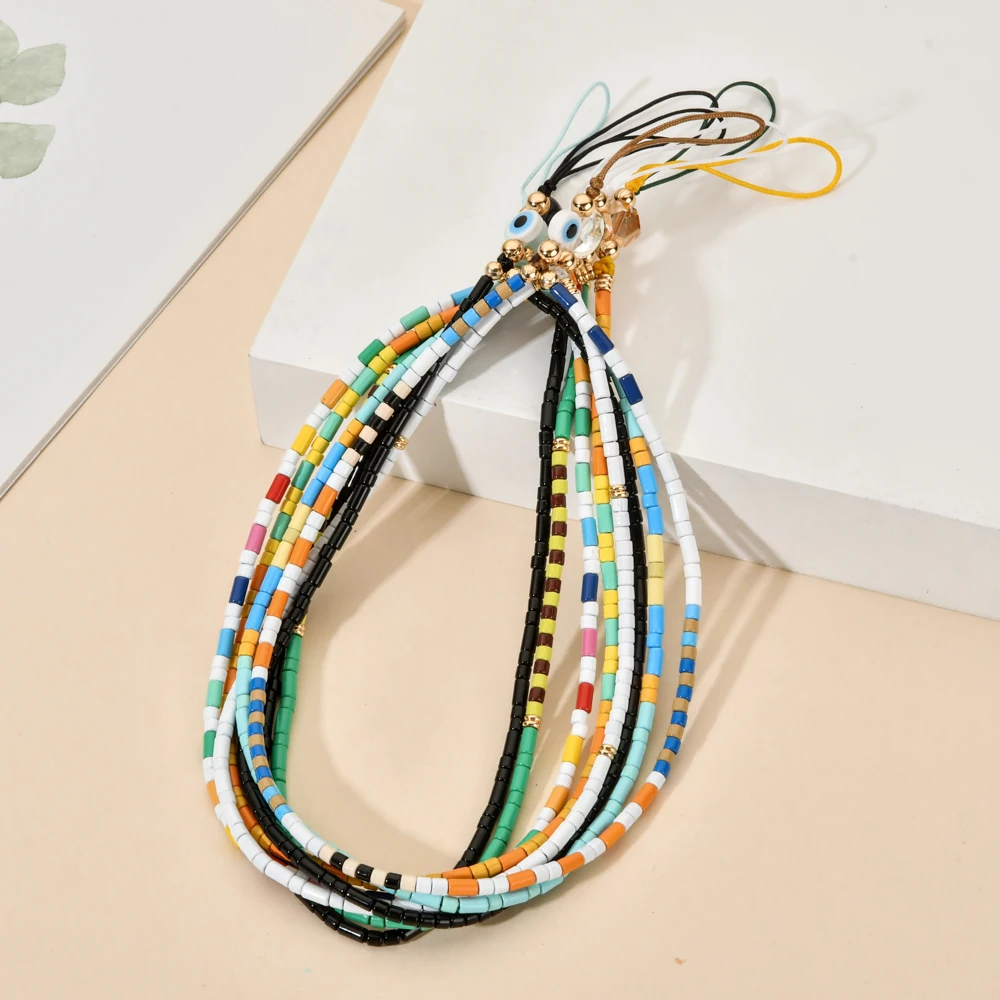 ZMZY Cute Evil Eye Beads Lanyard Strap Cord Colorful DIY Chain for Anti-lost Phone Chain Men Women Gift Jewelry Keychain Keycord - Image 5