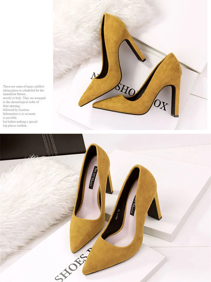 2020 Fahsion Thick Heel Pointed Toe Women Pumps High Heels Shoes Female Sexy Party Shoes Office Leisure Ladies Shoes VT707 (5)