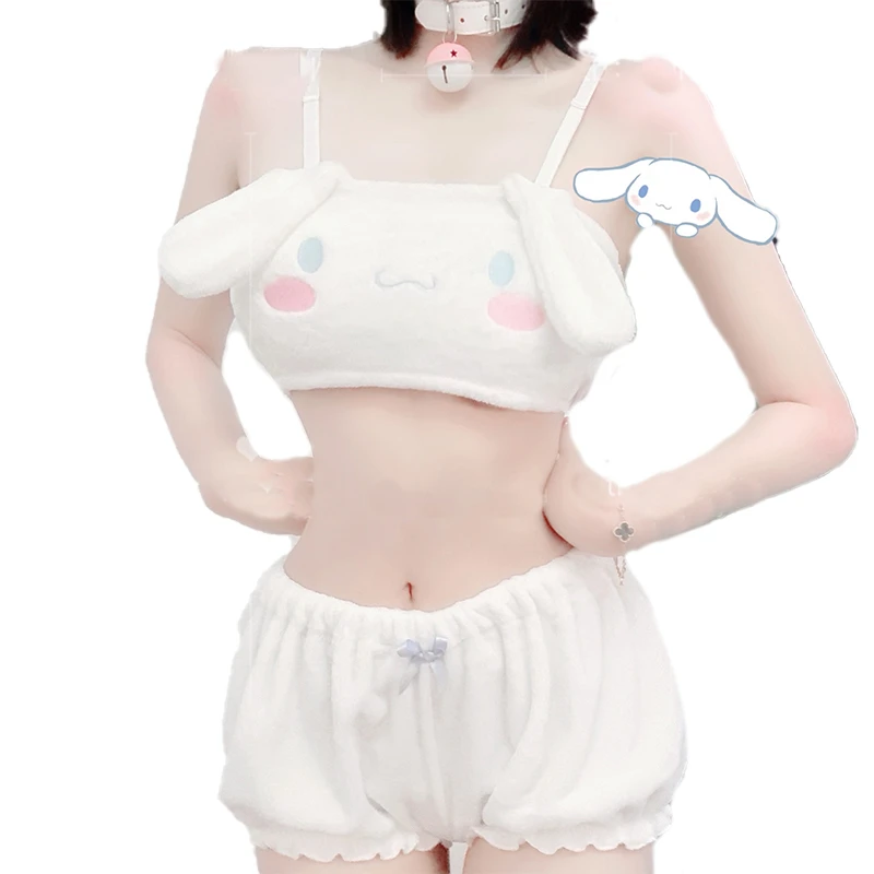Милый пижамный комплект Аниме My Melody Kuromi Cinnamoroll плюшевое нижнее белье для девушек