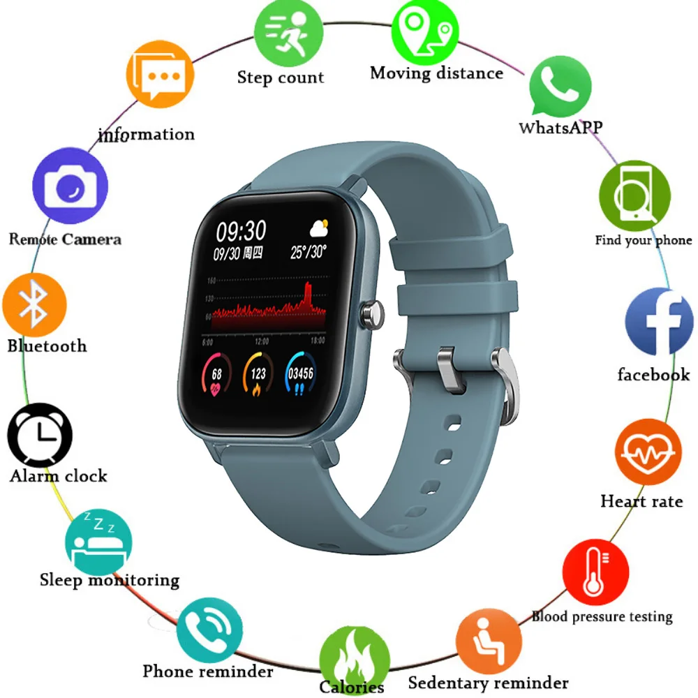 

Geartronics P8 1.4 inch Smart Watch Men Full Touch Fitness Tracker Blood Pressure Smart Clock Women GTS Smartwatch for Xiaomi