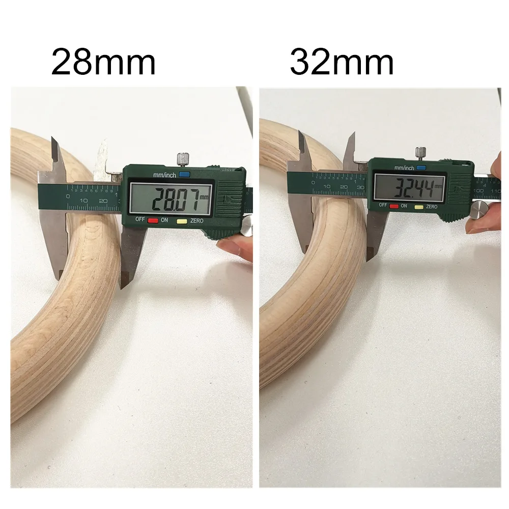 Wooden 28/32 mm Gymnastic Ring with Adjustable Straps Crossfit Home Gym Fitness Pull Ups Strength Training Gymnastics Equipment