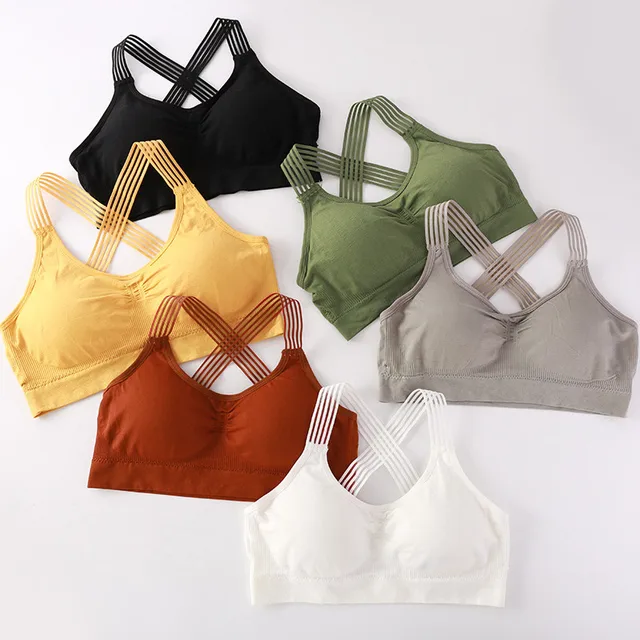 US $3.15 Women Yoga Sport Bra Women Shockproof Sexy Back Sports Bras Breathable Athletic Fitness Running Gym