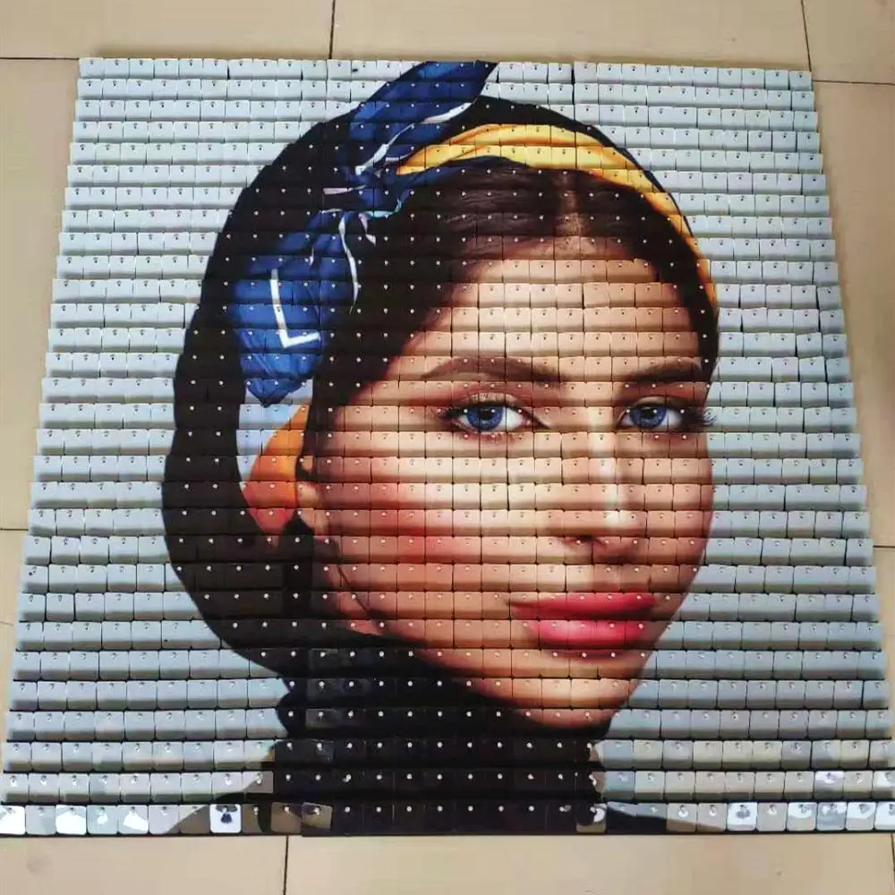 US $198.38 1 Square Meter Background Boards UV Printing Customer PhotoLogoPicture Square Sequins For Backdrops Decorative Plate Panels