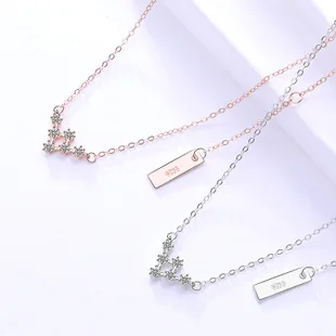 DAMILA S925 Серебряное ожерелье с пятиконечной звездой Женские Простые универсальные модные циркониевые Подвески со звездой