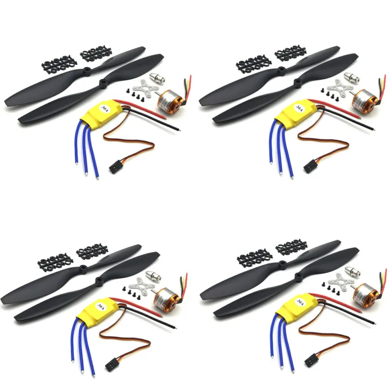 4 комплекта XXD A2212 2212 A2208 бесщеточный двигатель 930KV 1000KV 1400KV 2200KV 2600KV 1100KV 30A ESC 1045