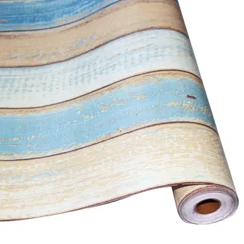 

Mediterranean Wood Grain Paper Waterproof Self-adhesive Wallpaper Instant Sticker Living Room Bedroom Wall Renovation Wallpaper