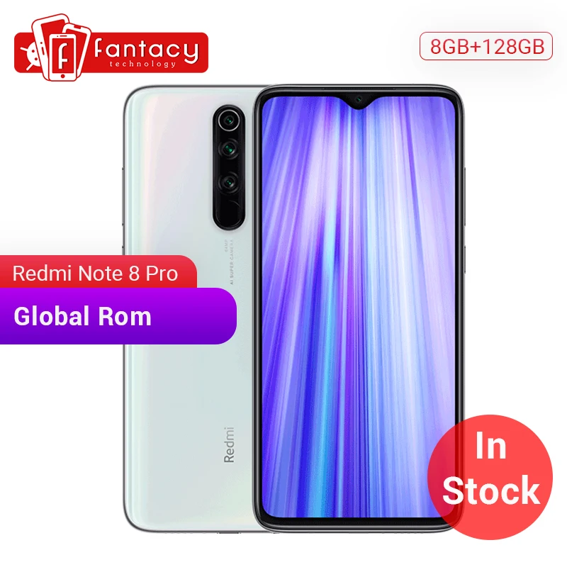 Цена Xiaomi Redmi Note 8 Pro с глобальной прошивкой, 8 ГБ, 128 ГБ, 64 мп, четыре камеры MTK Helio G90T, 6,53 , FHD + экран, смартфон, 4500 мА ч, 18 Вт, QC 3,0