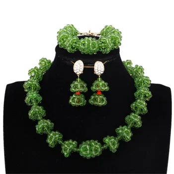 

Dudo Necklace Sets Green Crystal Balls 2020 New Design Jewellery Set For African Women Nigerian Wedding Party Free Shipping Gift