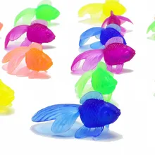 Jouets de bain pour bébé, 10 pièces, Simulation en caoutchouc souple, Mini poisson rouge, jeu d'eau, de plage, jouets éducatifs pour enfants