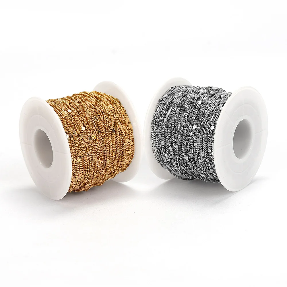 2Meter Edelstahl dünne Glieder kette Goldfarbe Silber Farbe Halskette Tasche Kette für Armband DIY Schmuck machen mehr Stile – Detail 21