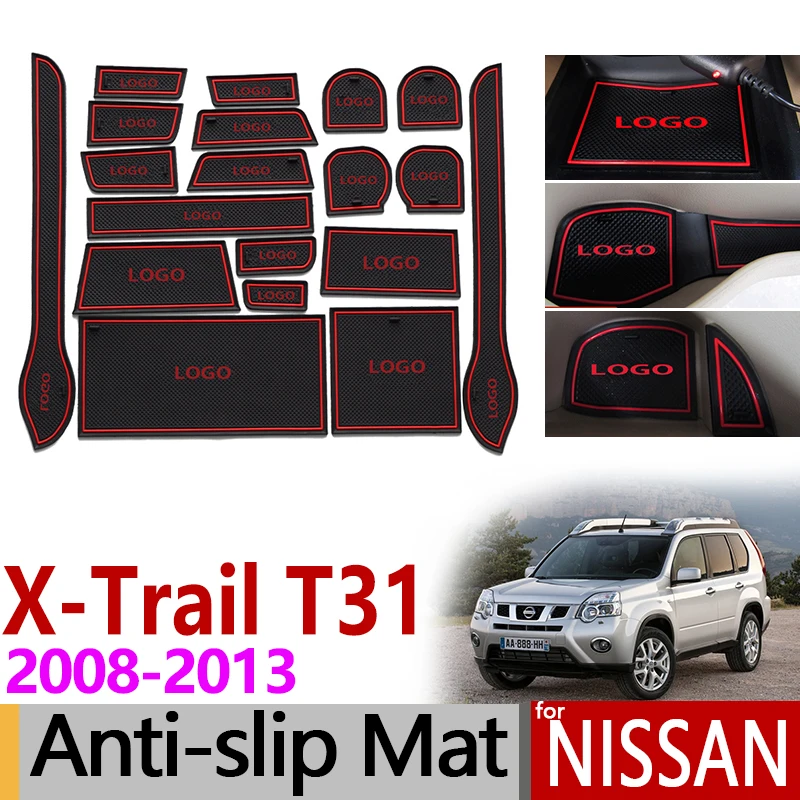 Автомобильный Гаджет коврик для Nissan X-Trail T31 2008-2013 X Trail XTrail аксессуары гелевый коврик резиновый слот для ворот коврик для чашек Tapis Voiture