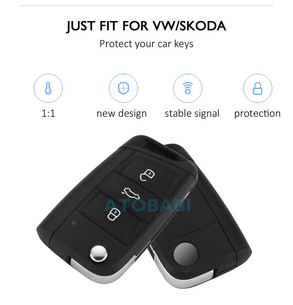 Алюминиевый сплав автомобильный ключ чехол для VW MK7 Volkswagen Golf 7 Skoda SEAT 3 кнопки складной пульт дистанционного Fob крышка протектор сумка аксессуары