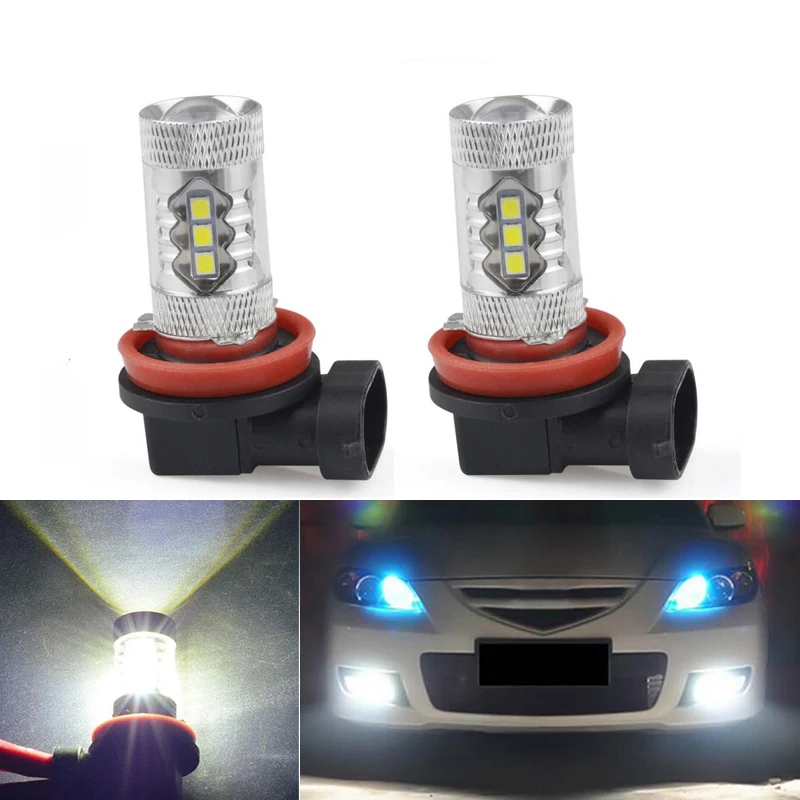 2x Супер Белый H8 H11 CREE чип 3030 16LED Противотуманные фары для mazda 3 5 6 xc cx 7 axela
