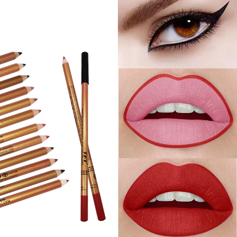 Waterproof Long Lasting Matte Lip Liner Makeup Lipstick Pencil Red