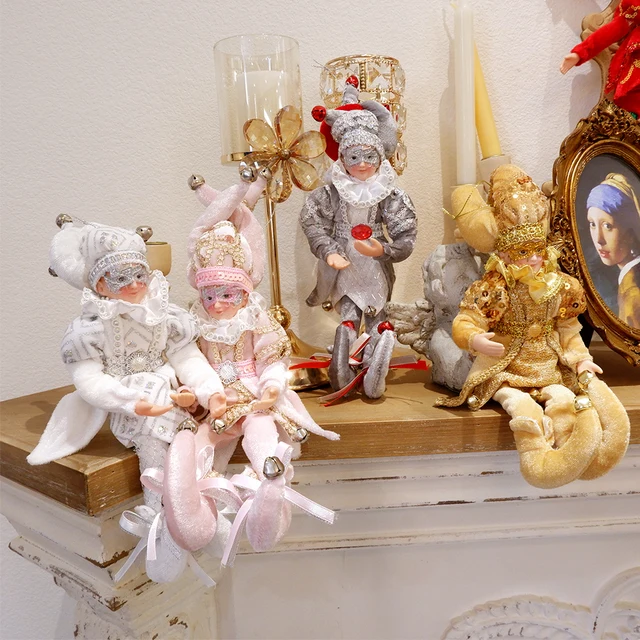 Karácsonyi Dekoráció Kézzel Készített Újévi Függő Ülő Elf Játék Plüss Karácsonyfa Dísz Ajándékok - Image 2