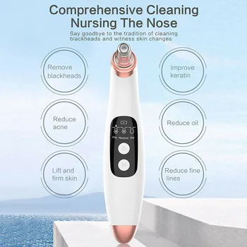 

Electronic LCD Blackhead Remover Deep Face Nose Vacuum Suction Acne Pore Pimple Cleaner 3 Modes 6 Suckers Cleaner Care Tool ZG