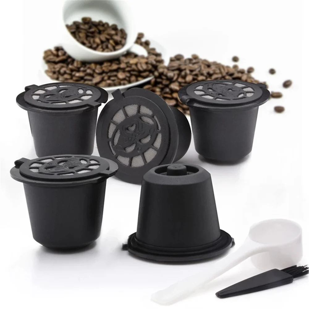 

3PCS Nespresso Refillable Coffee Capsule Cup Reusable Coffee Capsule Spoon Brush Coffee Filters Coffee Accessories