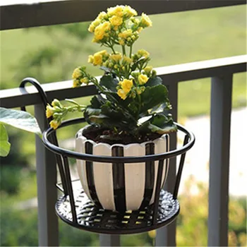 

Iron Wire Hanging Balcony Flower Pot Brackets Holder Box Stand Rack Railing