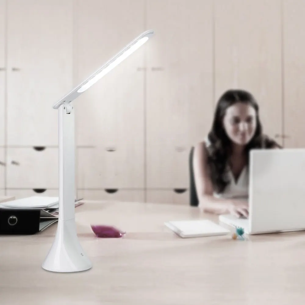 LED Desk Lamp Rechargeable Folding Table Lamp 220V White Bedside Lamp Reading Learning Portable Lights Bedroom Emergency Light