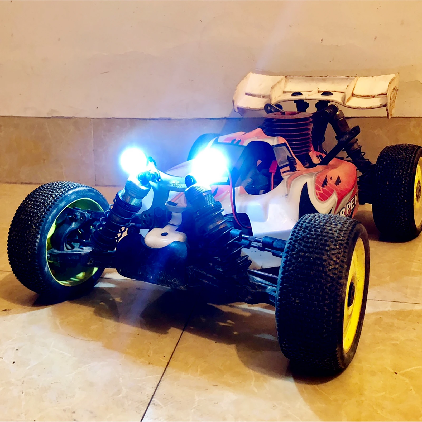 ​Model Car Spotlights 2pcs/set Decorative LED Headlights for 1/10 1/8 RC Crawler Model Truck Spare Parts | Игрушки и хобби