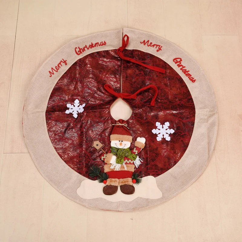 snowman Santa Claus Christmas Tree Skirts Round Carpet Merry Christmas Decoration for Home Tree Skirts New Year Decoration Natal - Цвет: snowman