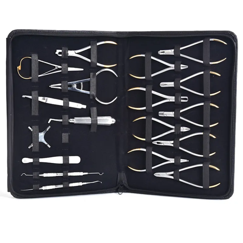 

Dental Orthodontics Instruments Set Ring Retractable Bracket Locator Subalong Pliers Retractors