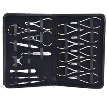 Cheap Dental Orthodontics Instruments Set Ring Retractable Bracket Locator Subalong Pliers Retractors