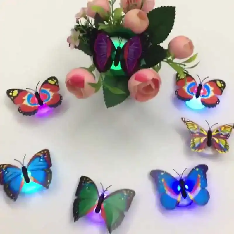 Decoracion De Pared De Mariposa Colorful3d Mariposas Bonitas Pegatinas De Pared Calcomanias De Arte Decoracion Del Hogar Arte De Pared De Habitacion Led Para Brillar Mariposas Aliexpress