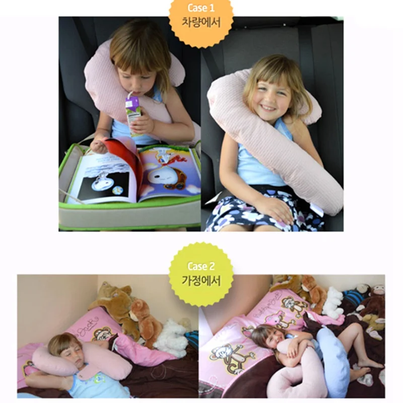 Car Children Neck Pillow Comfortable Cotton Travel Pillow For Children Adults Nap Sleeping Head Neck Shoulder Support 1 Pcs