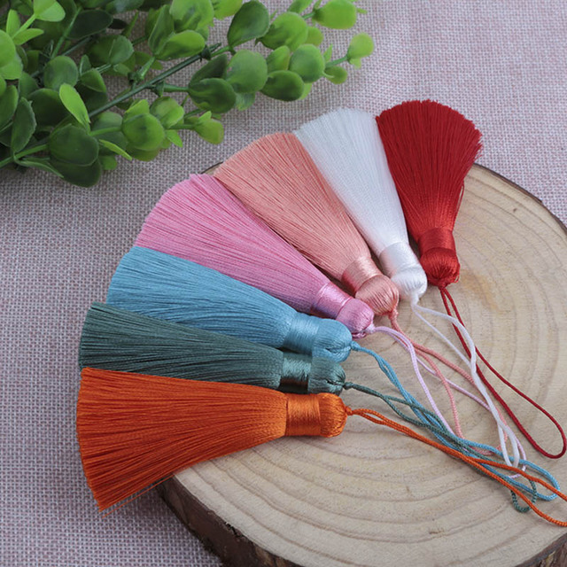 8cm Silk Tassel Pendant Accessories for Jewelry Making Satin Tassel Fringe Trim DIY Earrings Handmade Crafts Findings
