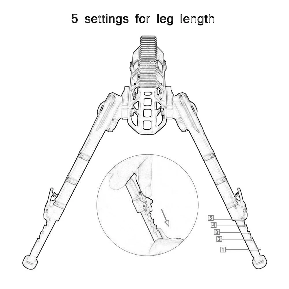 

Adjustable V9 Detachable M-LOK Rifle Bipod Side Mount For Rifle Airsoft Adjustable Folding Legs 6-9 inch Hunting Accessories