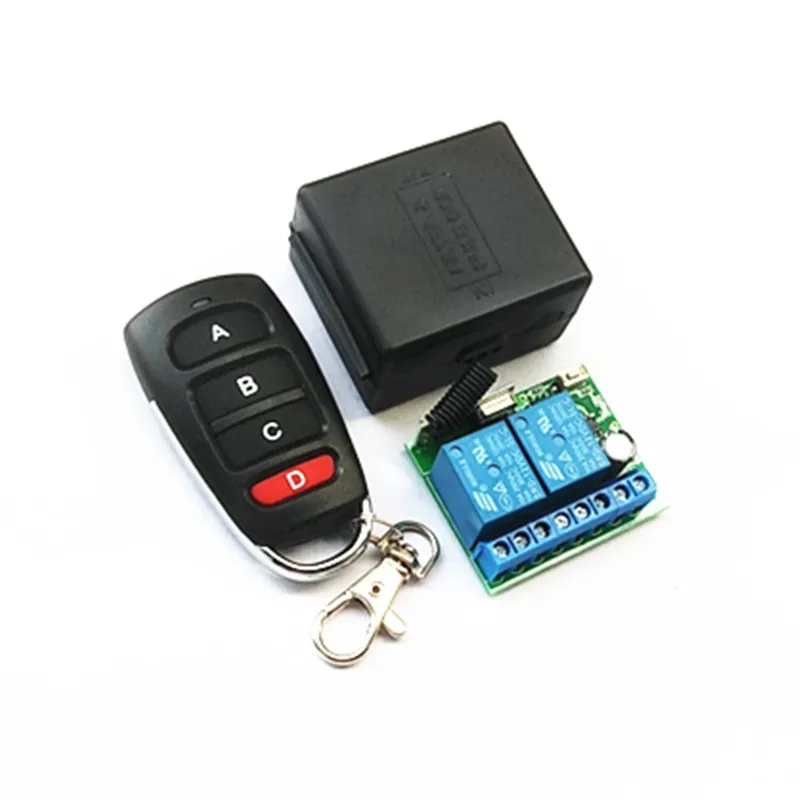 

433 MHz DC 12V 2CH Relay Receiver Module and Universal Wireless Remote Transmitter EV1527 Learning Remote Control